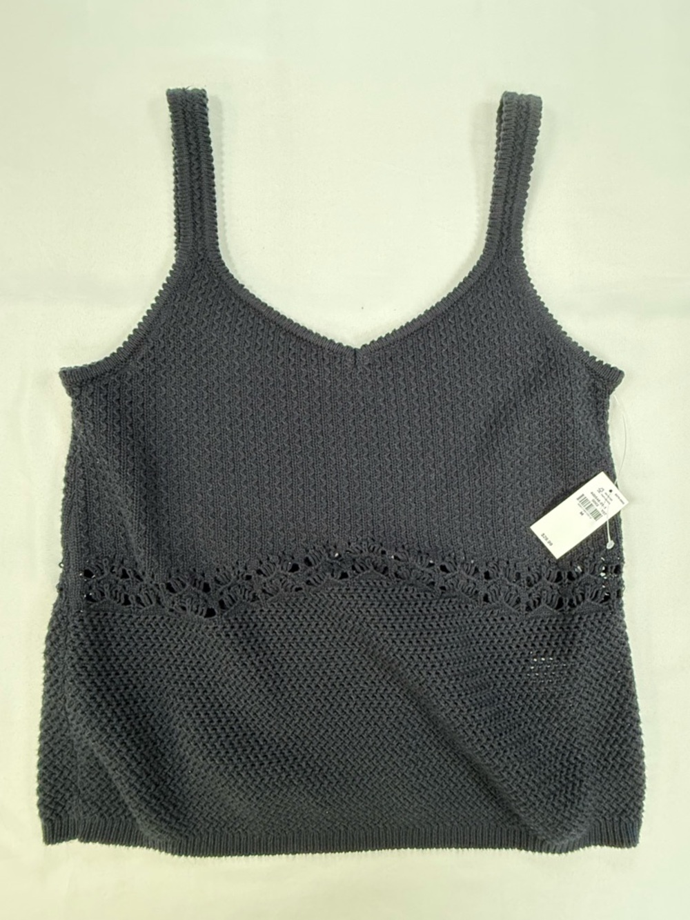 Old Navy Black Crochet-Trim Knit Tank